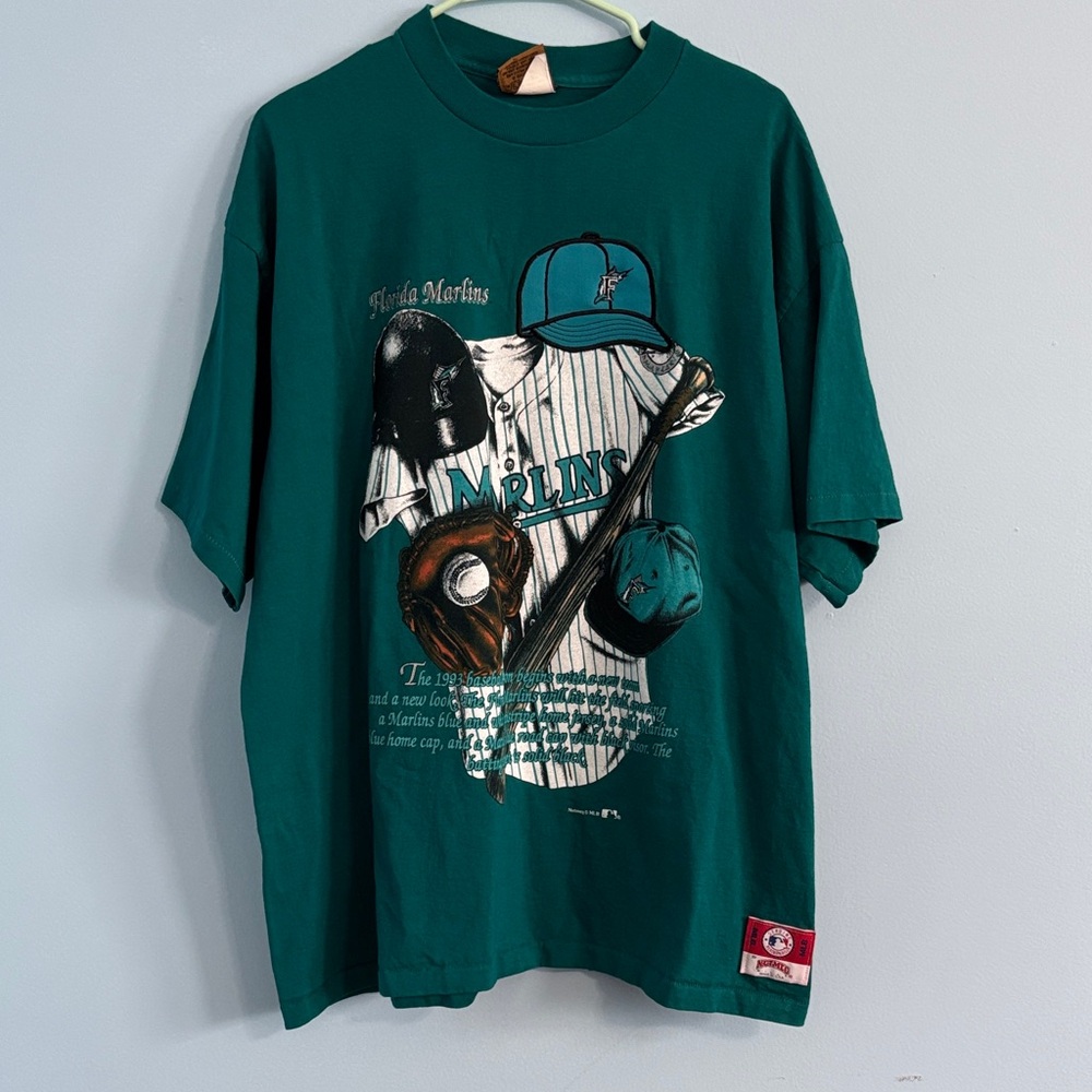 Teal Graphic Men's Shirt Florida Marlins